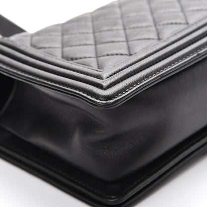 Chanel Lambskin Quilted Medium Boy Flap Black 14 of 15