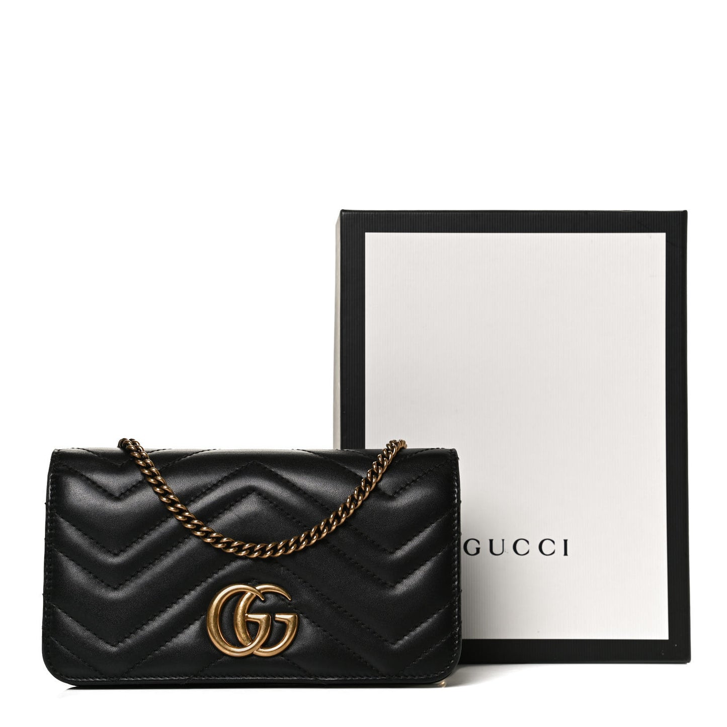 Calfskin Matelasse GG Marmont Mini Bag Black