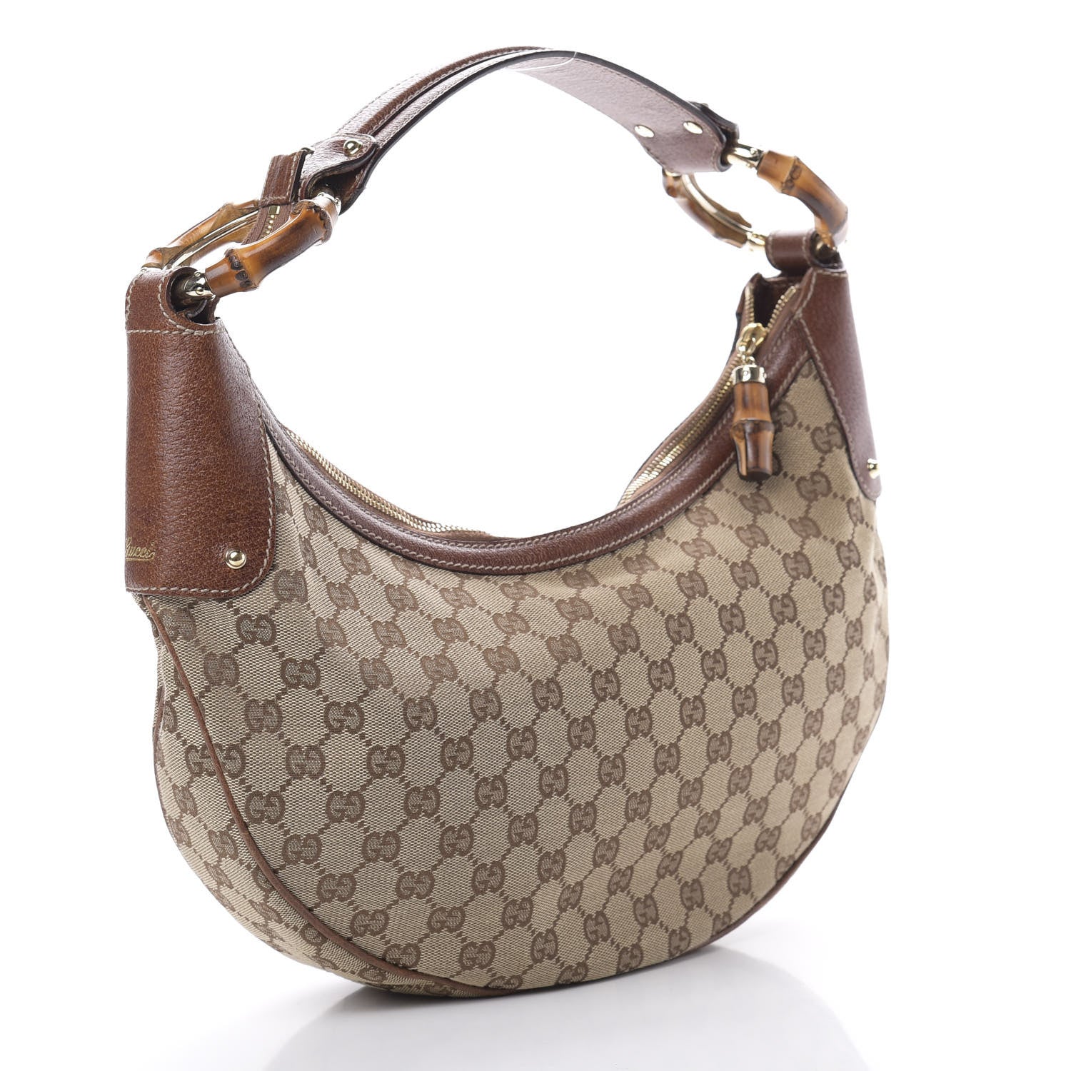 Gucci Monogram Bamboo Ring Hobo Brown 3 of 11