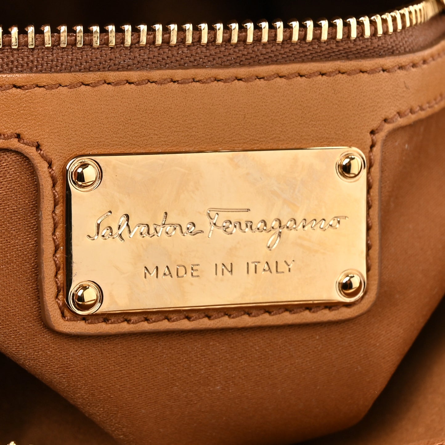 Calfskin Small Fiamma Bag Brown