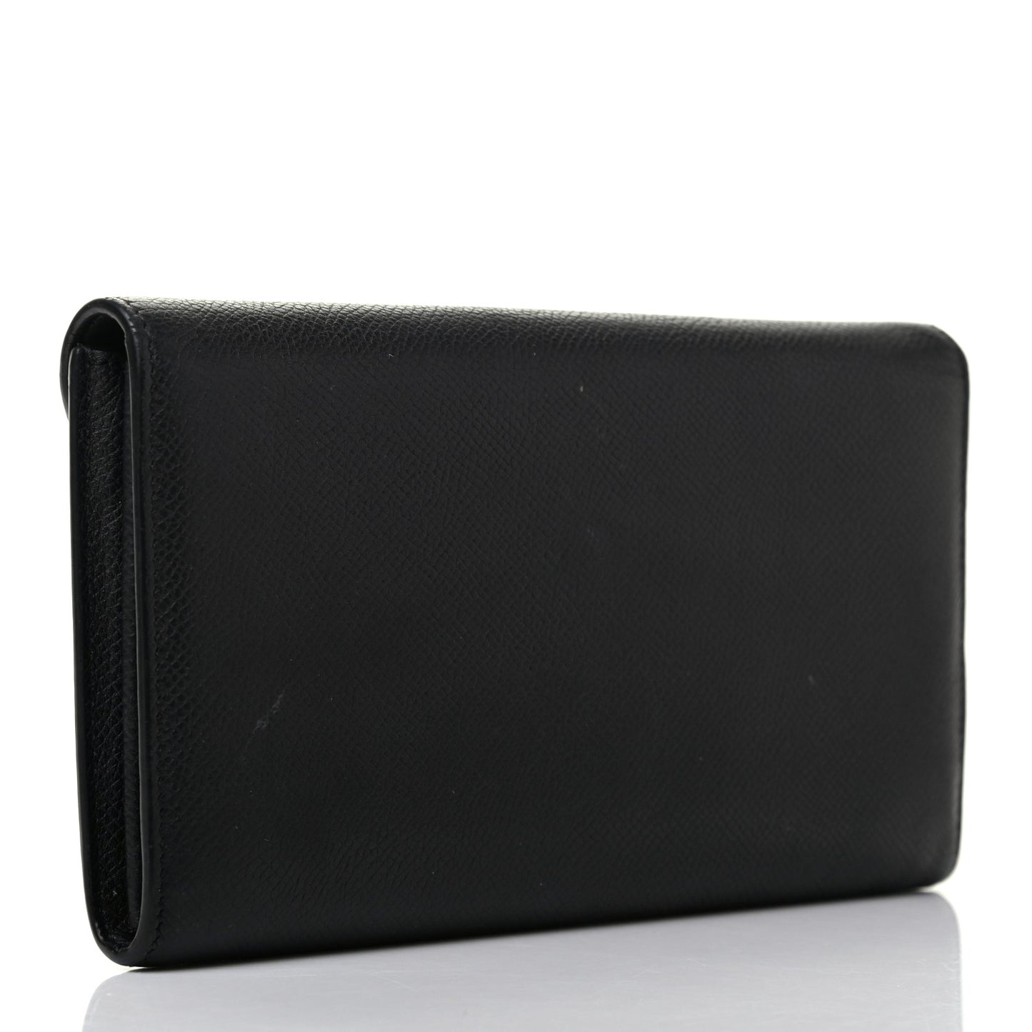 Grained Calfskin Large Trotteur Multifunction Flap Wallet Black