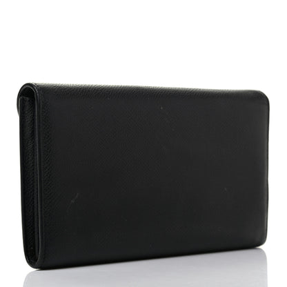Celine Grained Calfskin Large Trotteur Multifunction Flap Wallet Black 3 of 11