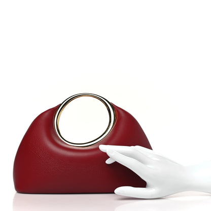 Jacquemus Lambskin Le Petit Calino Ring Top Handle Bag Dark Red 2 of 9