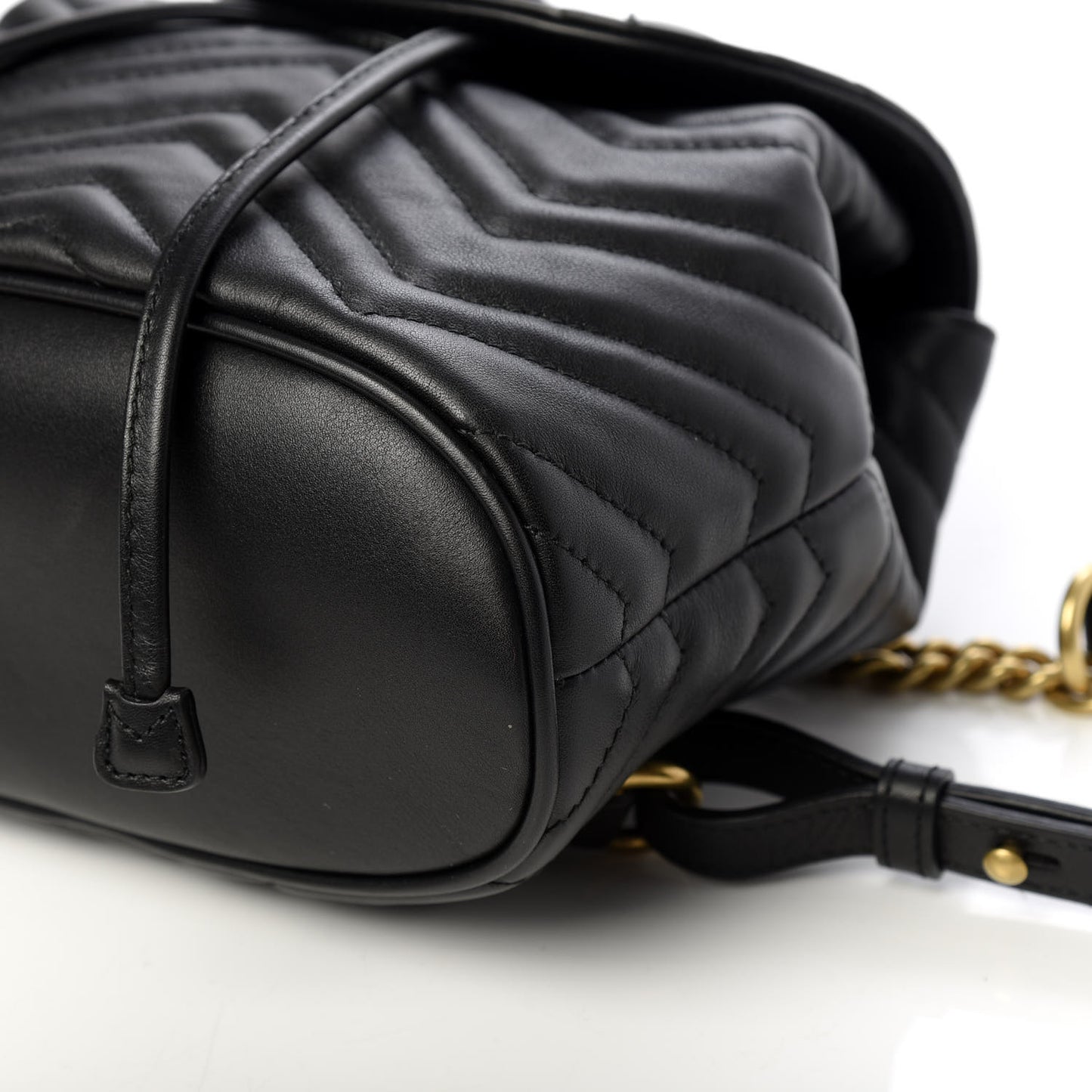 Calfskin Matelasse GG Marmont Flap Backpack Black
