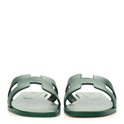 Hermes Calfskin Oran Sandals 40 Vert Viride 3 of 10