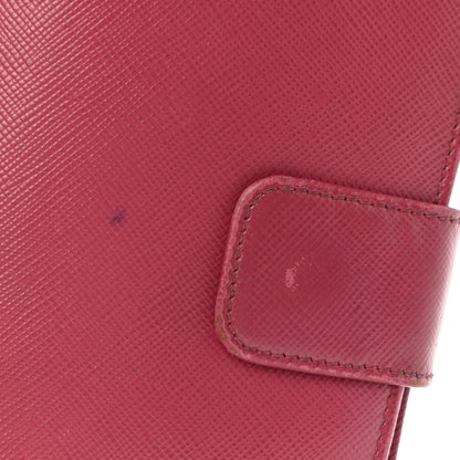 Prada Saffiano Metal Compact Wallet Peonia 7 of 7