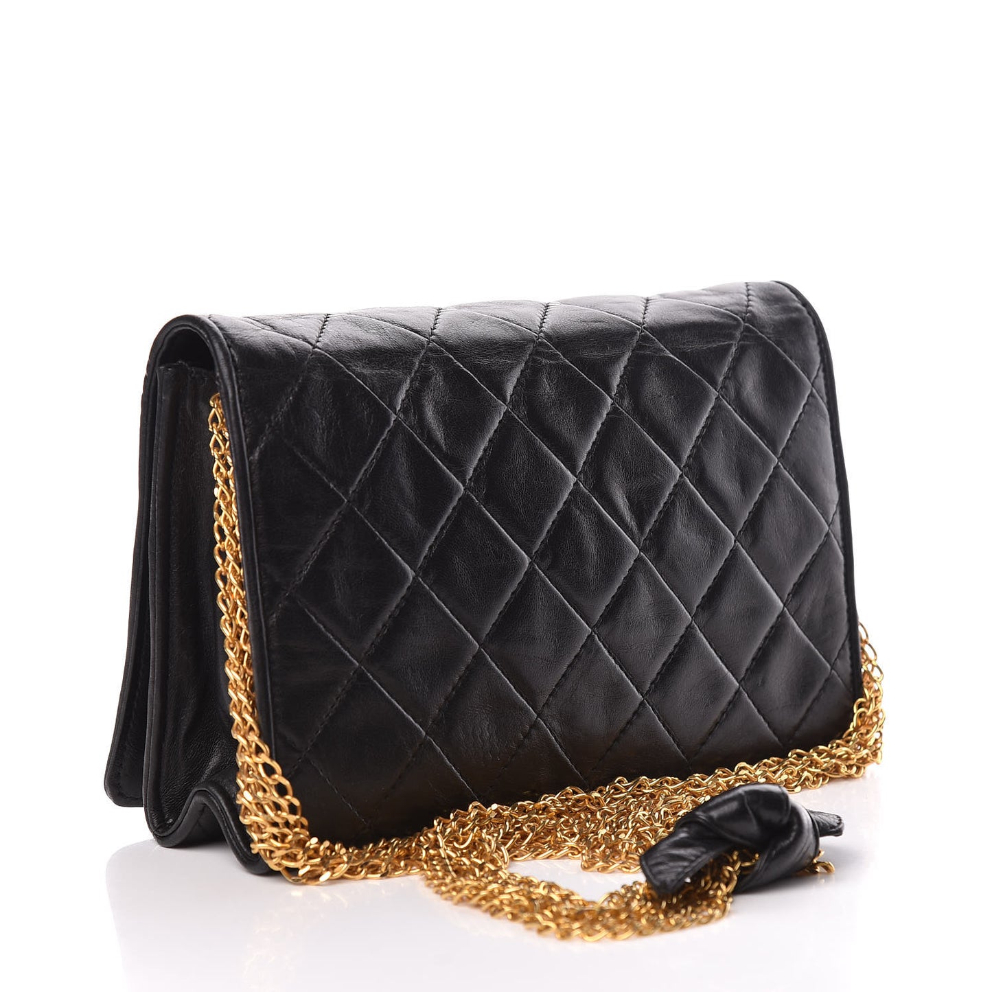 Lambskin Small Multi Chain Single Flap Black