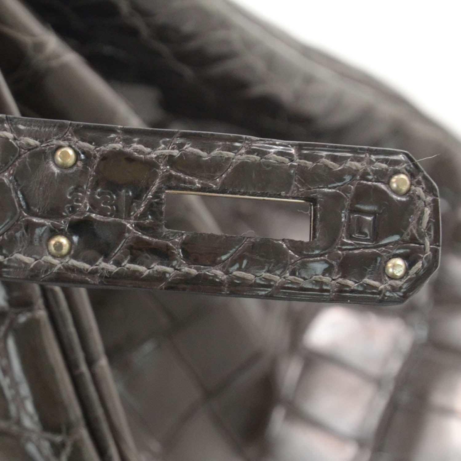 Hermes Shiny Niloticus Crocodile Birkin 30 Graphite 6 of 9