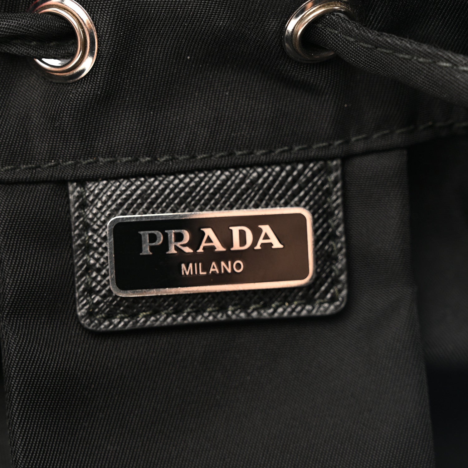 Prada Nylon Vela Drawstring Pouch Black 6 of 9
