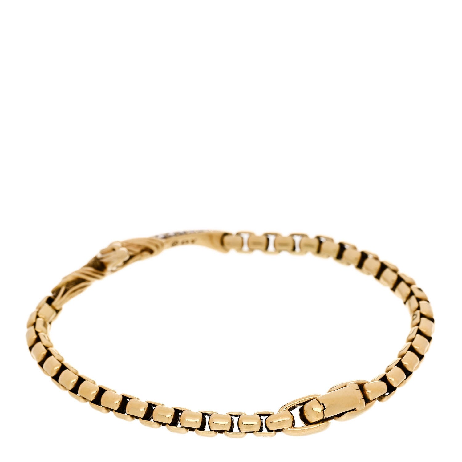 David Yurman 18K Yellow Gold Cognac Diamond Mens Waves Dagger Bracelet 2 of 3