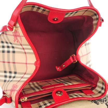 Burberry Haymarket Check Small Canterbury Tote Military Red 5 of 9