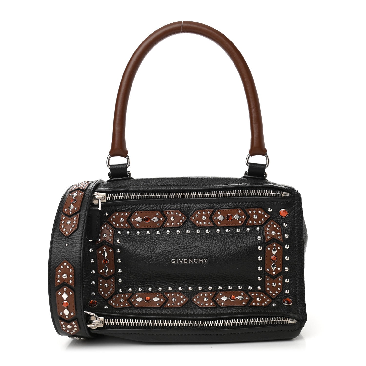 Givenchy Calfskin Small Studded Pandora Black Brown 1 of 11
