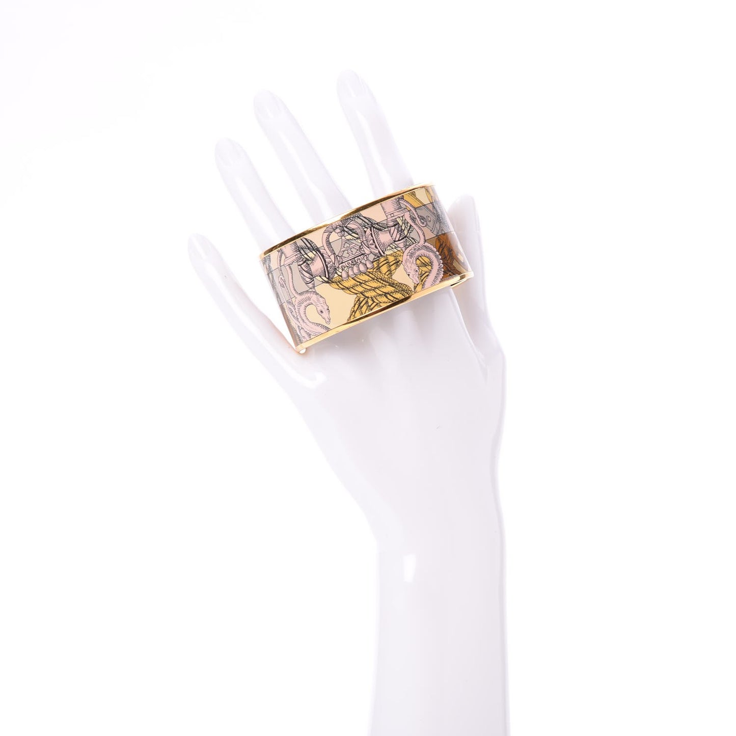 Enamel Printed Della Cavalleria Extra Wide Bracelet 62 Gold