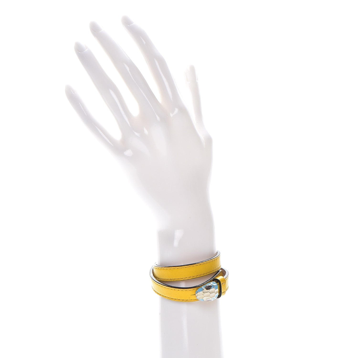 Bulgari Calfskin Serpenti Forever Double Coil Bracelet M Citrine 2 of 10