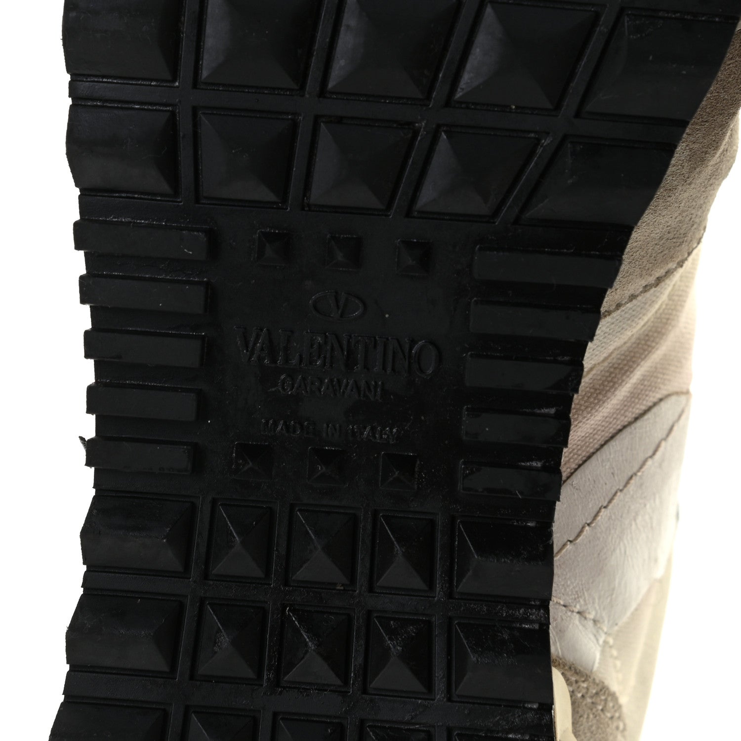 Valentino Garavani Nappa Suede Camouflage L'amour Womens Rockrunner Sneakers 35.5 Ivory 6 of 15