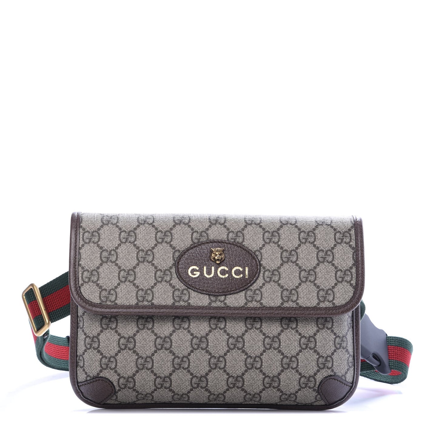 GG Supreme Monogram Neo Vintage Web Belt Bag Brown