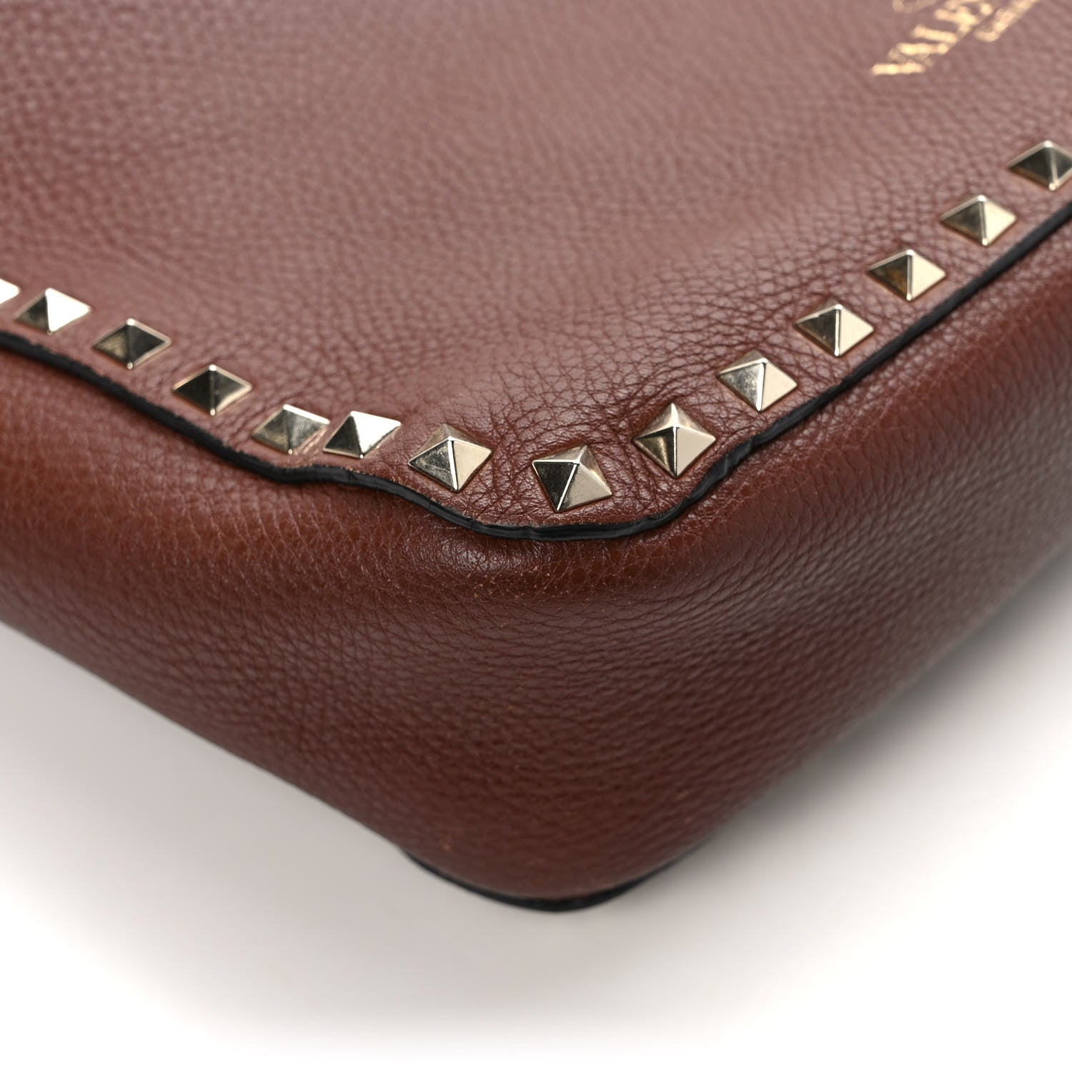 Valentino Garavani Pebbled Calfskin Small Rockstud Flip-Lock Messenger Bag Light Brown 9 of 11