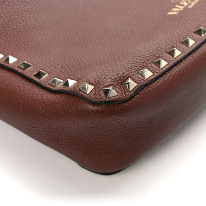 Valentino Garavani Pebbled Calfskin Small Rockstud Flip-Lock Messenger Bag Light Brown 9 of 11