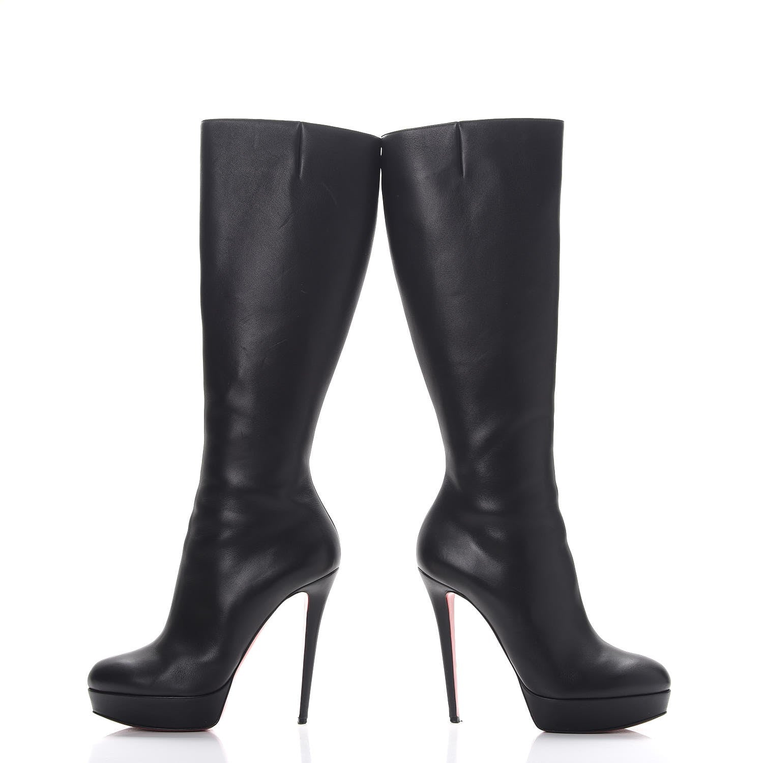 Christian Louboutin Calfskin Bianca Botta 140 Knee Boots 40 Black 5 of 16
