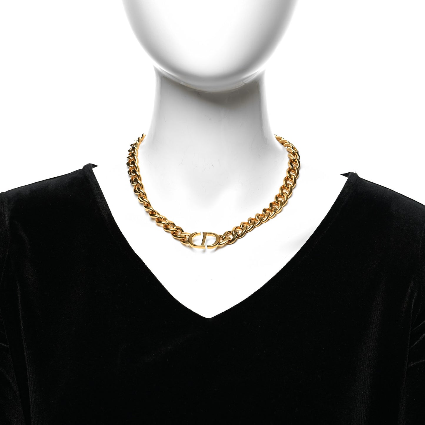 Metal CD Choker Necklace Gold