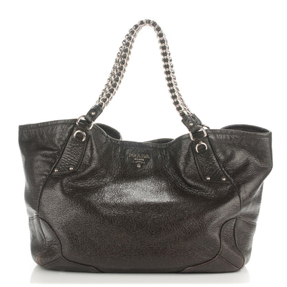 Prada Cervo Lux Chain Shoulder Bag Ebano 1 of 11
