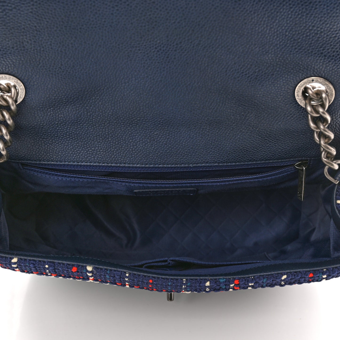 Tweed Trip Top Handle Flap Navy