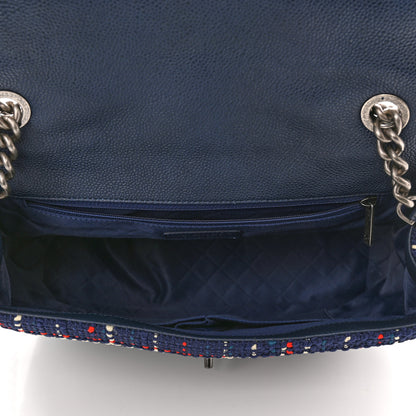 Chanel Tweed Trip Top Handle Flap Navy 4 of 10