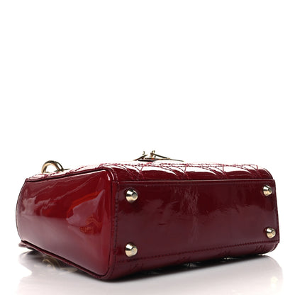 Christian Dior Patent Cannage Mini Lady Dior Red 4 of 11