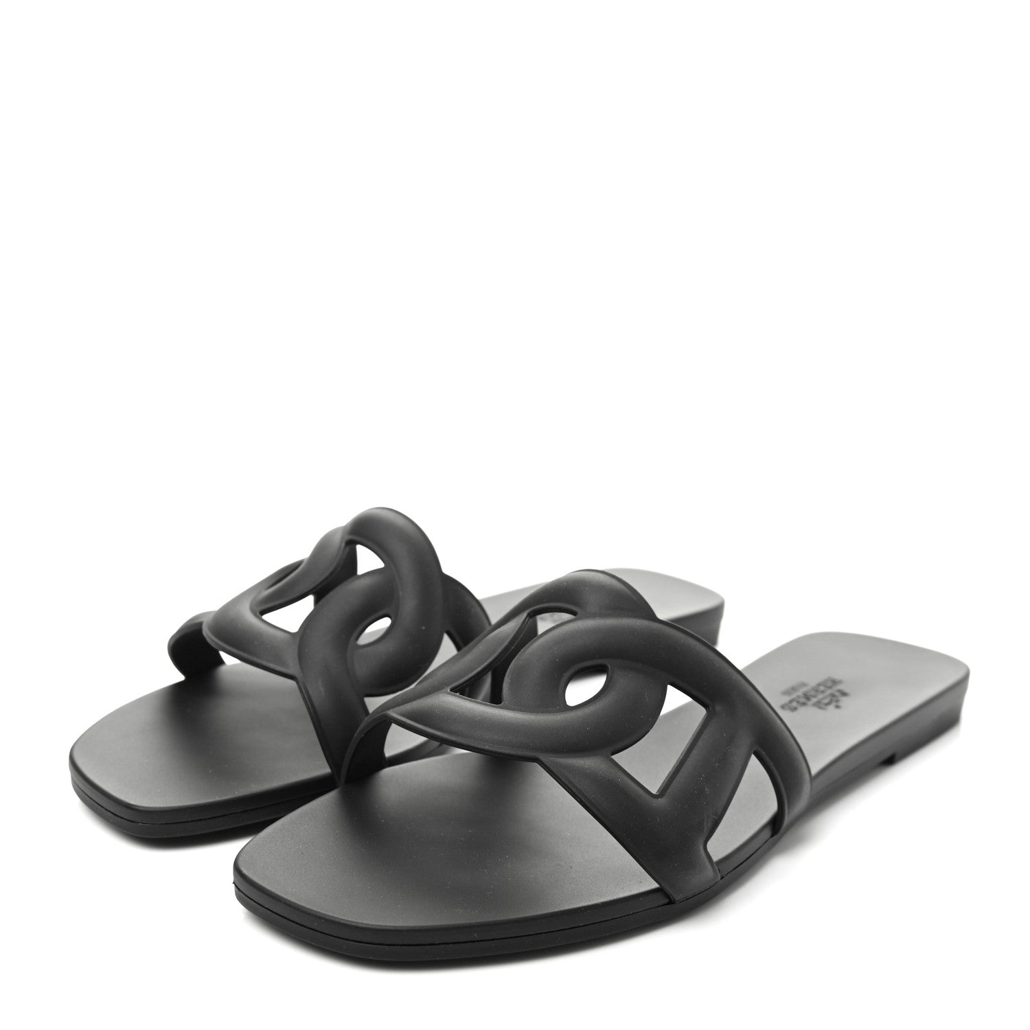 Hermes Rubber Aloha Sandals 36 Black 3 of 8