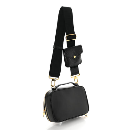 Louis Vuitton Calfskin Monogram Embossed Utility Crossbody Black 3 of 10