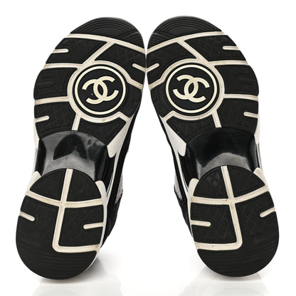 Chanel Fabric Suede Calfskin CC Sneakers 36 Grey Black 5 of 9