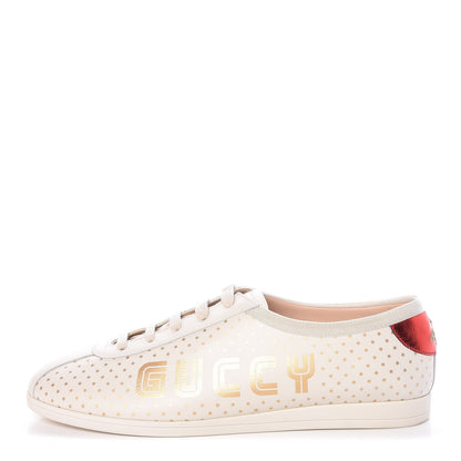 Gucci X SEGA Calfskin GUCCY Stars Womens Falacer Sneakers 41 White 1 of 9