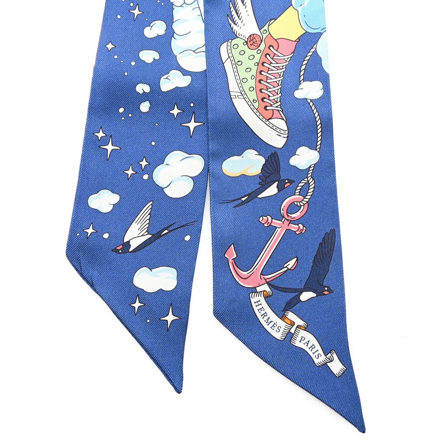 Hermes Silk Sur Mon Nuage Twilly Marine Clair Ciel 2 of 3