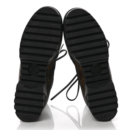 Louis Vuitton Suede Calfskin Monogram Laureate Platform Desert Boots 37 Black 5 of 8