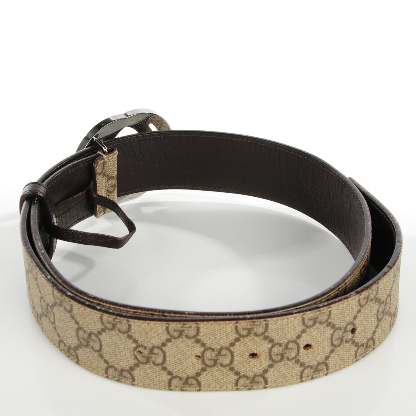 GG Plus Monogram Interlocking G Belt 85 34 Dark Brown