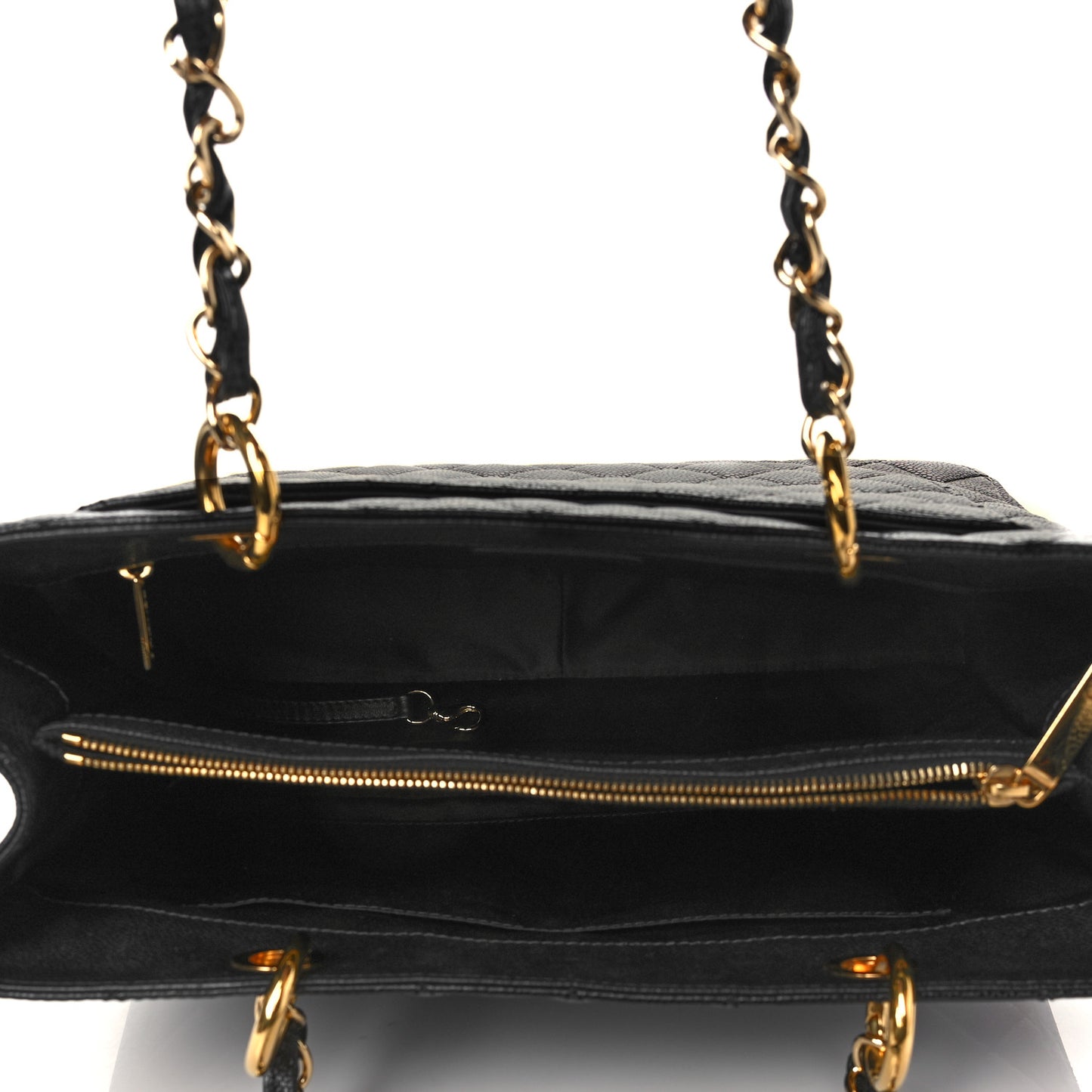 Caviar Quilted Grand Shopping Tote GST Black