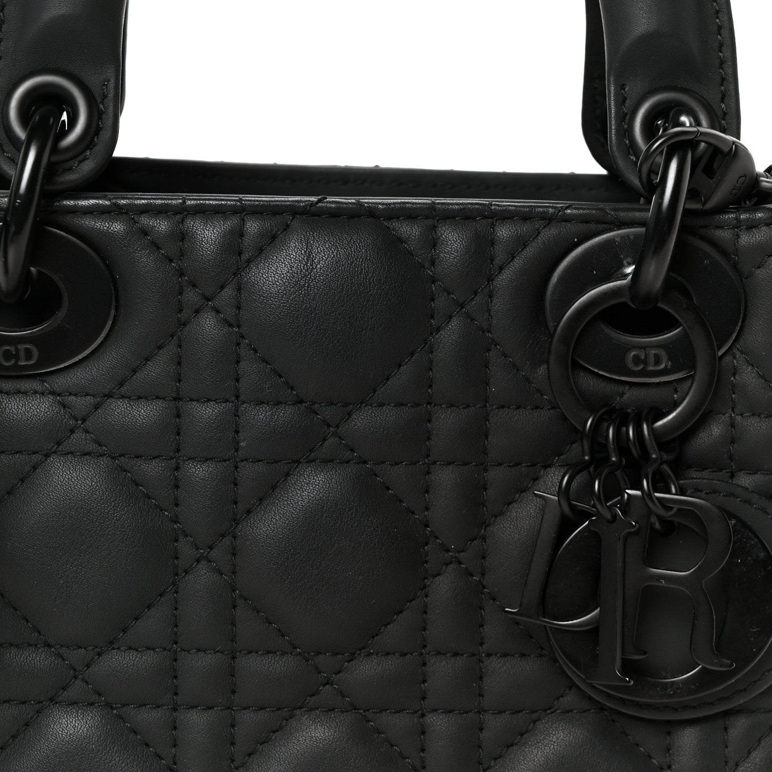 Christian Dior Ultra Matte Calfskin Cannage Mini Lady Dior Black 8 of 11