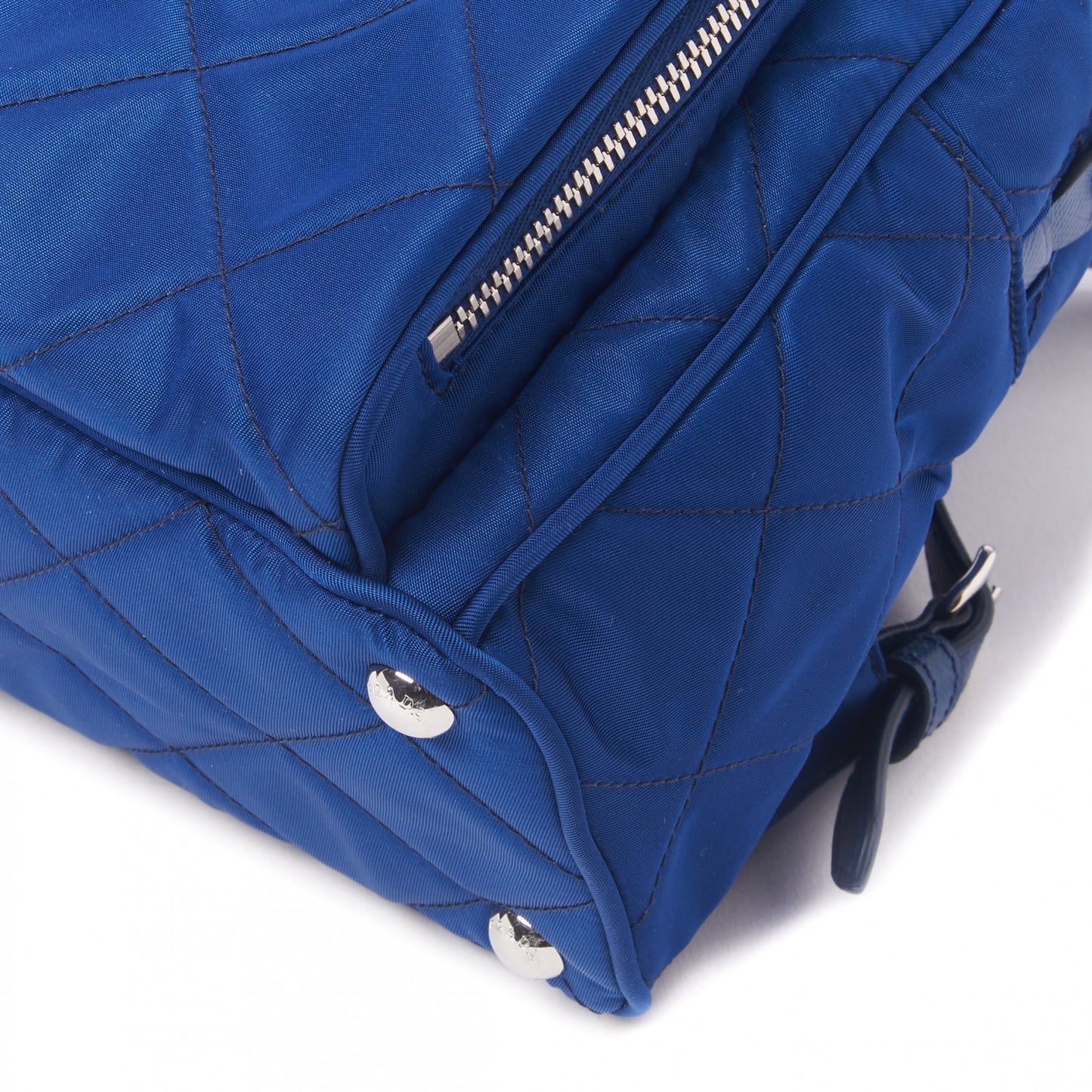 Nylon Tessuto Impuntu Quilted Backpack Bluette