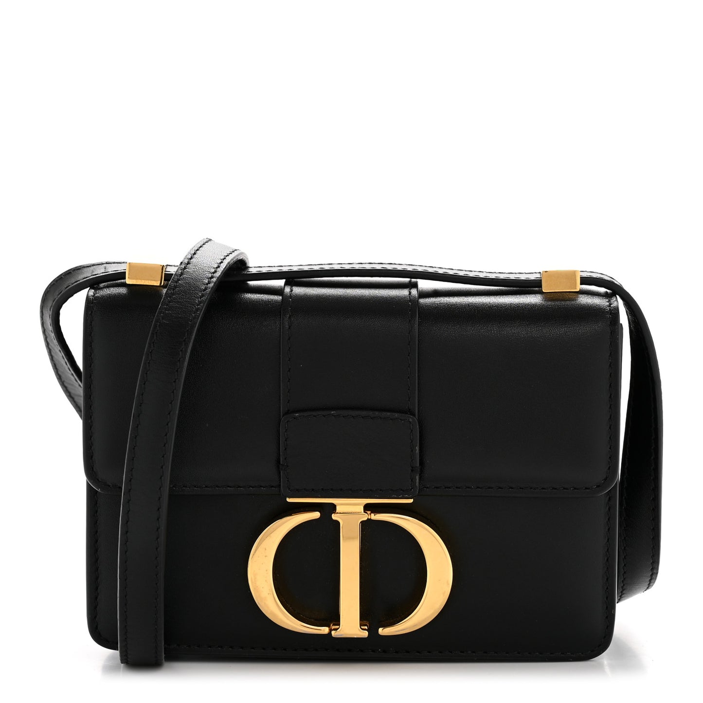 Smooth Calfskin Micro 30 Montaigne Flap Bag Black