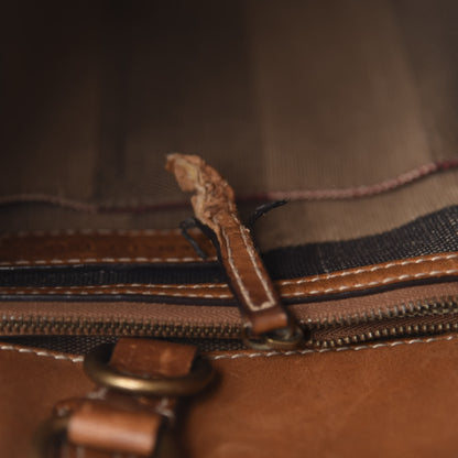 Burberry Canvas Mega Check Medium Ashby Hobo Saddle Brown 8 of 12