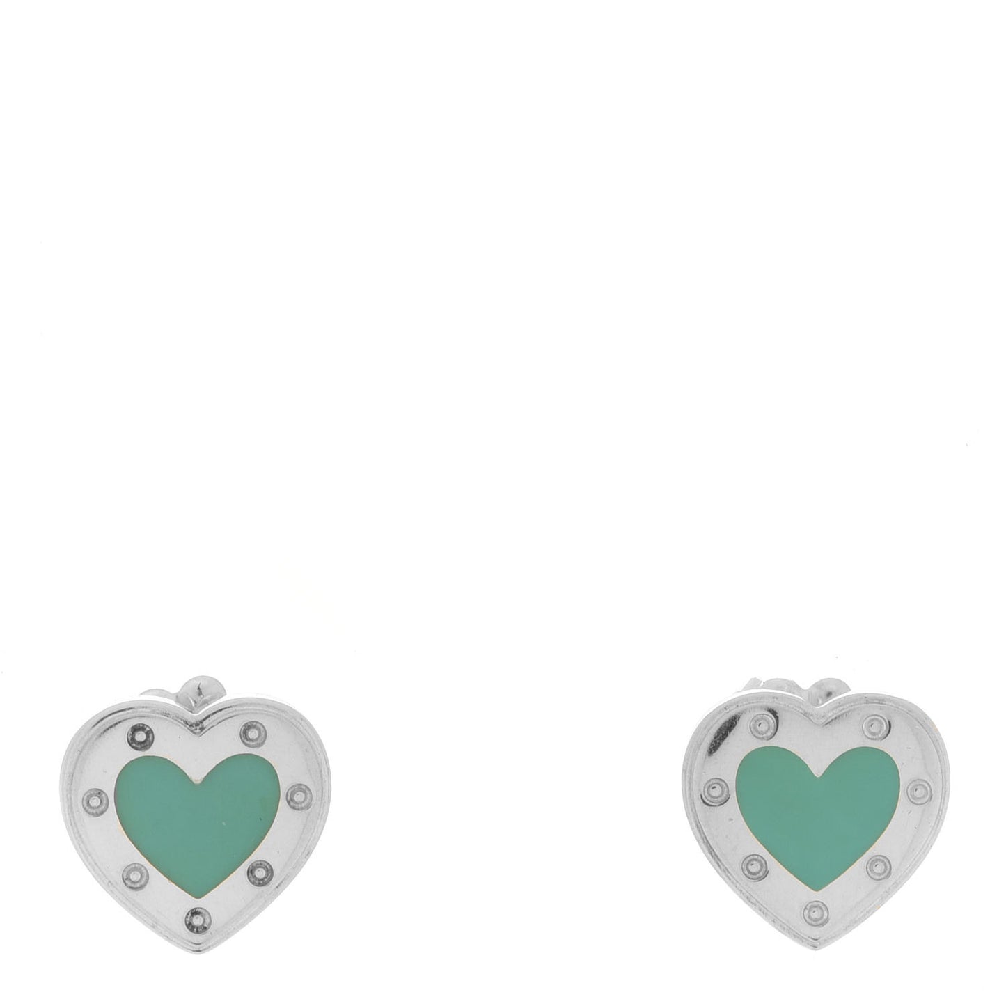Sterling Silver Enamel Mini Return to Tiffany Love Heart Earrings Blue