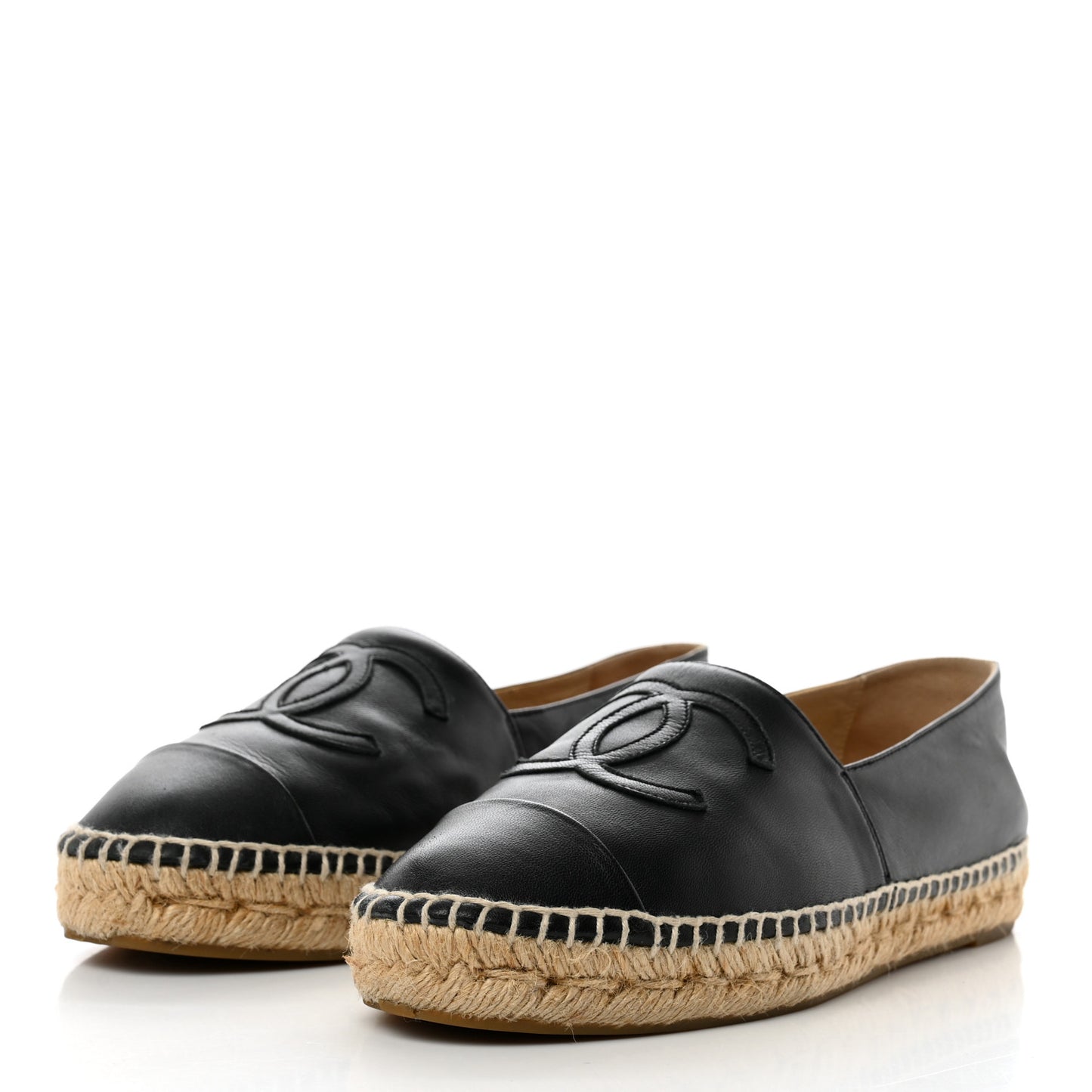 Lambskin CC Espadrilles 38 Black
