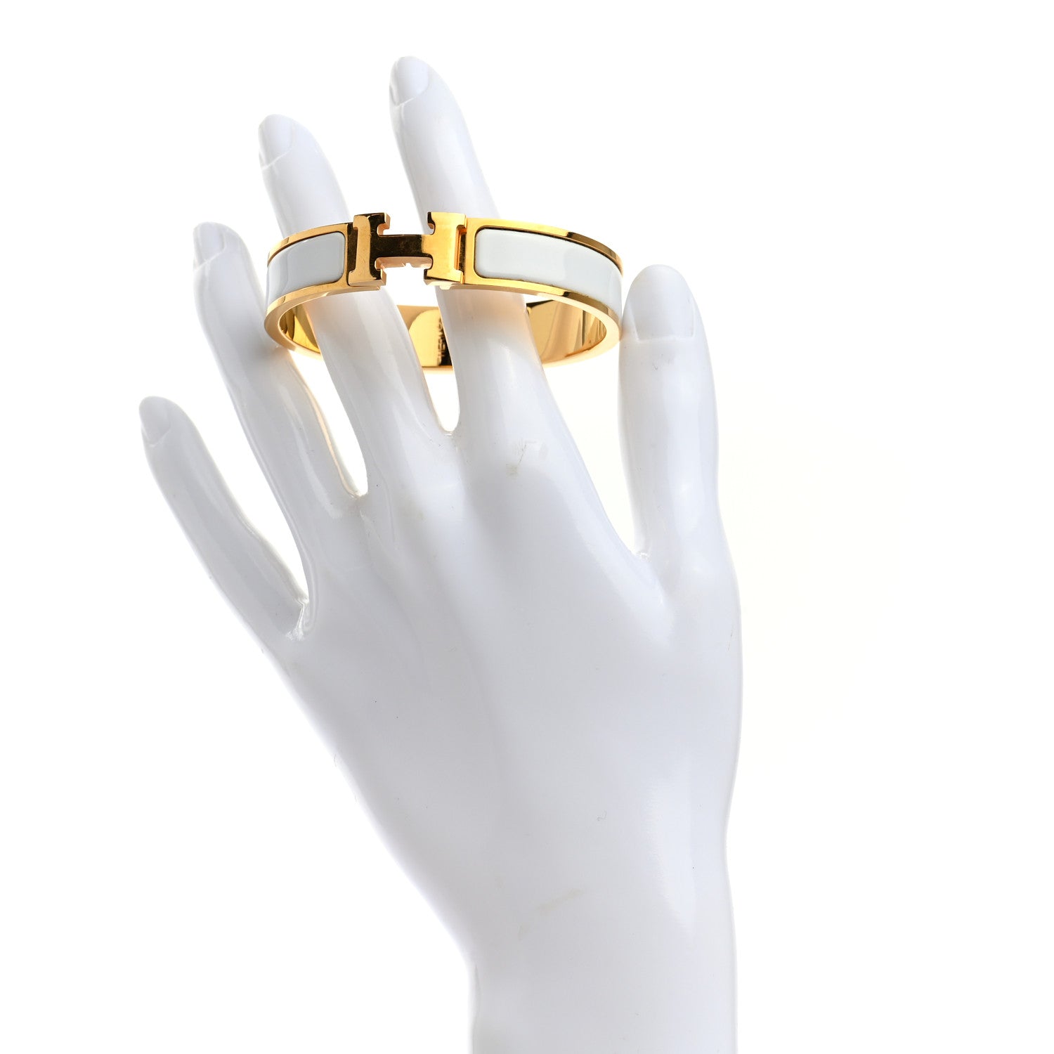 Hermes Enamel Narrow Clic Clac H Bracelet PM White 2 of 4