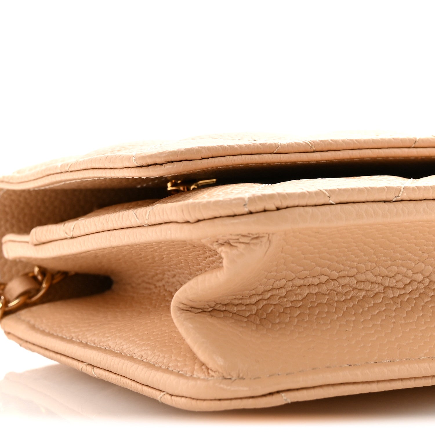 Chanel Caviar Quilted Wallet on Chain WOC Beige 10 of 12
