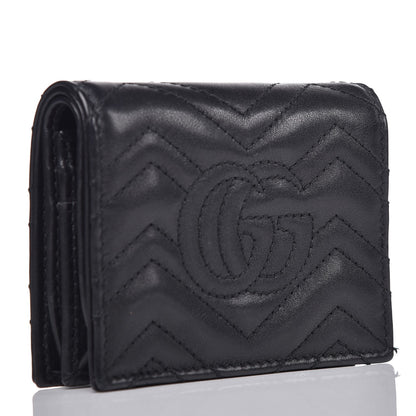 Gucci Calfskin Matelasse GG Marmont Card Case Wallet Black 3 of 10