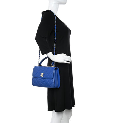 Chanel Lambskin Quilted Small Trendy CC Flap Dual Handle Bag Blue 2 of 11
