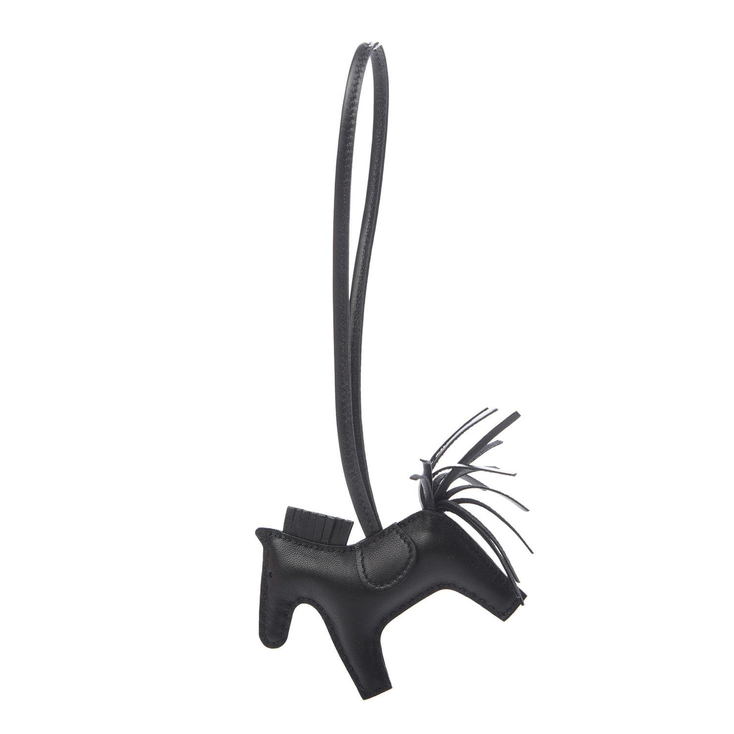 Milo Lambskin Grigri Rodeo Horse Bag Charm PM So Black