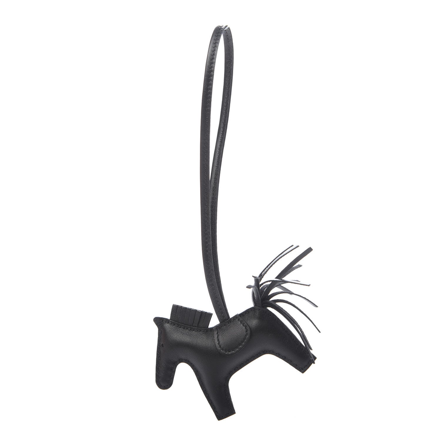 Hermes Milo Lambskin Grigri Rodeo Horse Bag Charm PM So Black 1 of 5