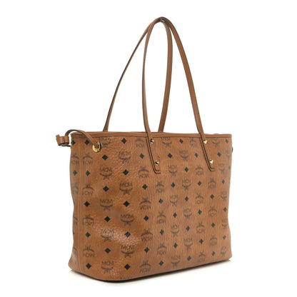 MCM Visetos Medium Liz Reversible Shopper Tote Cognac 4 of 19