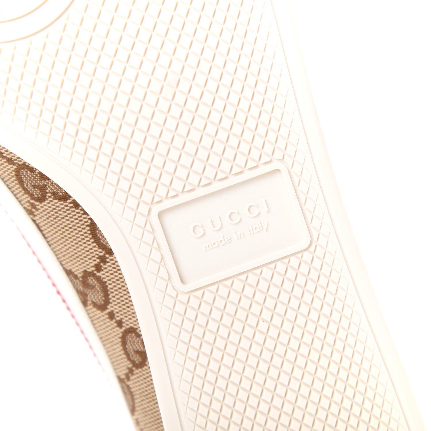 Gucci Suede Monogram Web Womens Falacer Sneakers 40 Nocciola Beige Mystic White Hibiscus Red 10 of 10